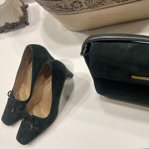 ST JOHN'S Green Suede  Purse & Shoes